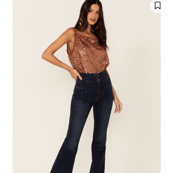 Free People Shimmer & Shine Bodysuit in Sunset Sequins New With Tags Size XS - Picture 12 of 12